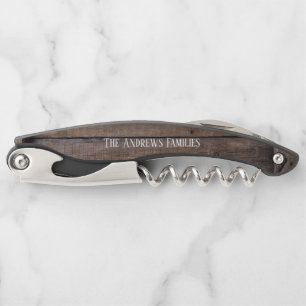 Tire-bouchon Tournevis Monogramme Personnalisé En Bois Rustique