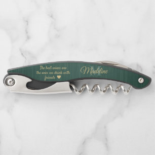 Tire-bouchon Tout script de soumission Monogramme brossé Vert e