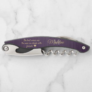 Tire-bouchon Tout script de soumission Monogramme brossé violet