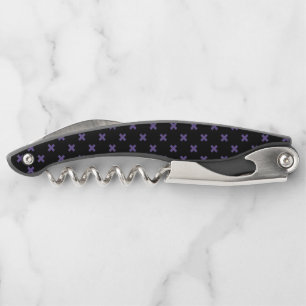 Tire-bouchon Traces croisées ultra violettes sur noir