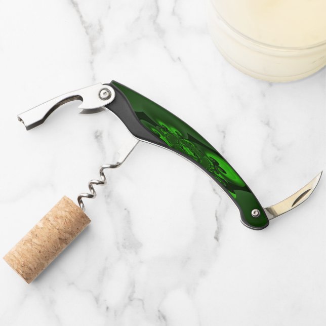 Tire-bouchon Vague Spirale Vert Foncé Et Lime (Devant)