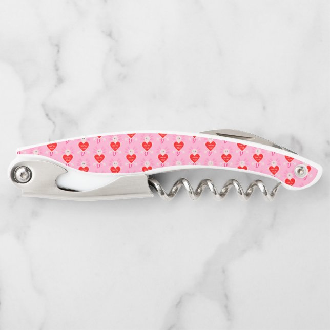 Tire-bouchon Valentines Jour Amour Coeur Axolotl Motif (Devant)