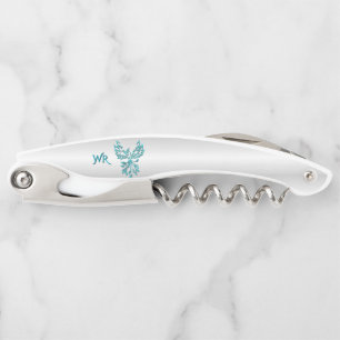 Tire-bouchon Vis à vis monogramme Phoenix turquoise