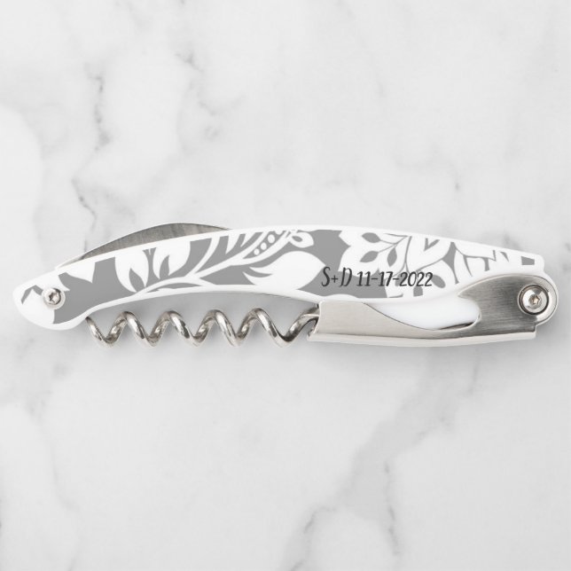 Tire-bouchon Vis-bouchon gris personnalisé (Dos)