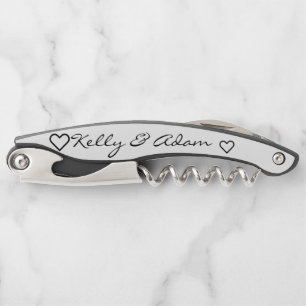 Tire-bouchon Vis de liège noir blanc de mariage Couple