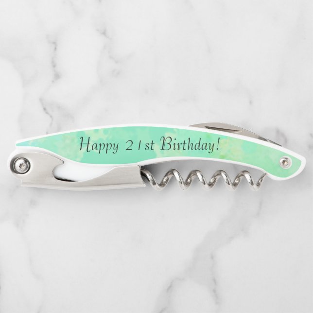 Tire-bouchon Votre nom ici Joyeux 21e anniversaire (Devant)