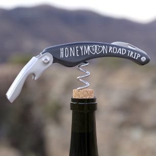 Tire-bouchon Voyage de Noces sur la Route Monogramme Coeur Noir