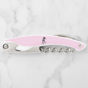 Tire-bouchon Whimsical Skinny Chat noir rose