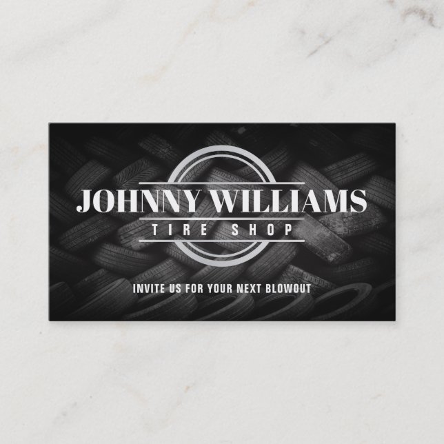 Tire Shop Slogans Business Cards Visitenkarte (Vorderseite)