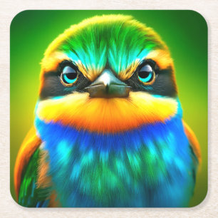 Tired Bird Rechteckiger Pappuntersetzer