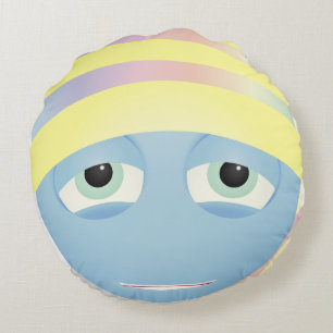 Tired Emoji Rundes Kissen
