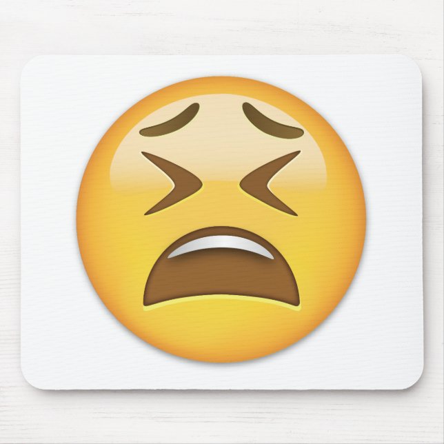 Tired Face Emoji Mousepad (Vorne)