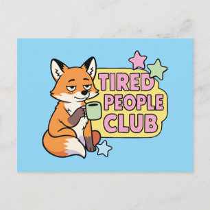 Tired People Club Kaffee Fuchs Postkarte