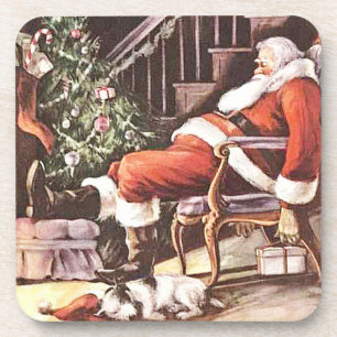 Tired Père Noël Ensemble de Dessous de verre de li