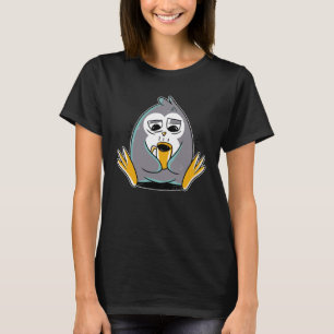 Tired Sleepy Kaffee Loving Pinguin Graphic T-Shirt