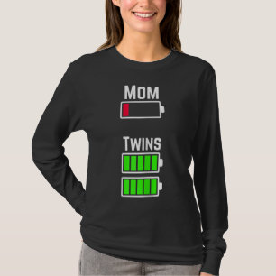 Tired Twin Mama Low Battery Charge T-Shirt