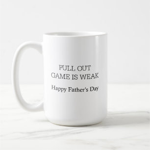 Tirer le jeu est une tasse de café faible, le père