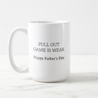 Tirer le jeu est une tasse de café faible, le père