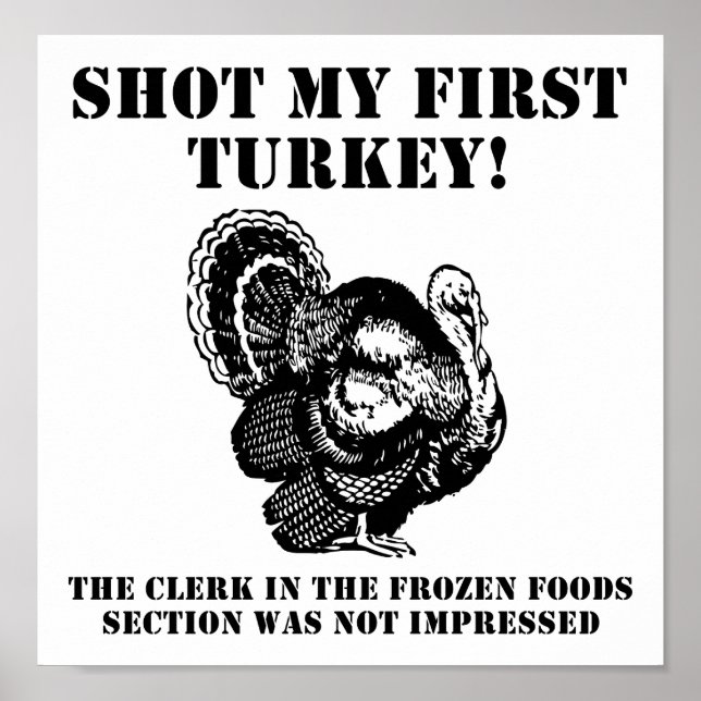 Tirer sur une Turquie drôle de chasse Poster (Devant)