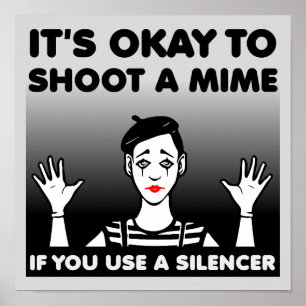Tirer Un Mime Drôle Poster Signe