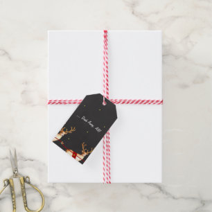 Tiret loin, tous ! Étiquette de cadeau de renne de