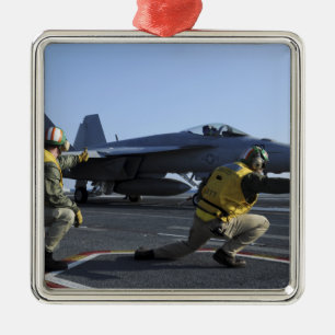 Tireur an Bord USSs George HW Bush Silbernes Ornament