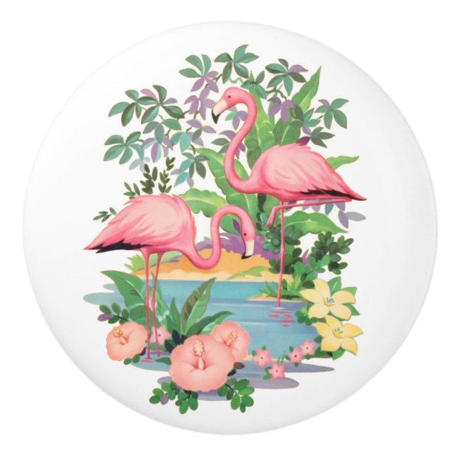 Tiroir de Flamants roses roses ou bouton en (Devant)