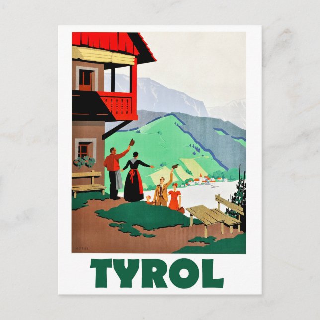 Tirol, ein herzlicher Empfang, Postkarte (Vorderseite)