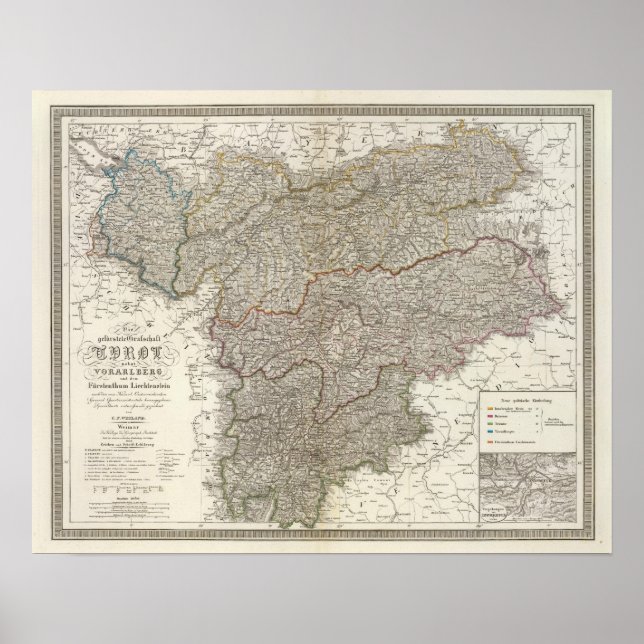 Tirol, Voralberg, Liechtenstein Poster (Vorne)