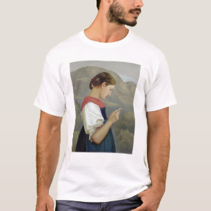 Tiroler Mädchen, das ein Kruzifix, 1865 erwägt T-Shirt