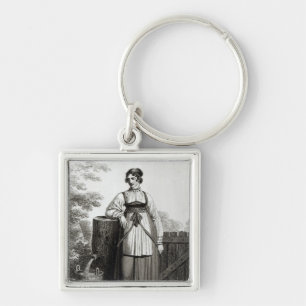Tirollian ländliches Mädchen, 1817 Schlüsselanhänger