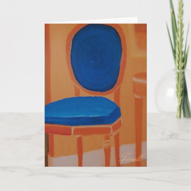 Tirrell Blue Chaise Anniversaire Carte (Devant)