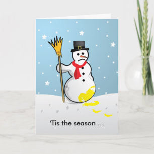 'Tis der Jahreszeit… traurige Schneemann Feiertagskarte