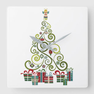 ****TIS "DIE SAISON DER CHRISTMAS**** SCHLIESSEN QUADRATISCHE WANDUHR