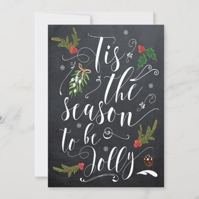 Tis la saison à être carte gaie de vacances de (Devant)