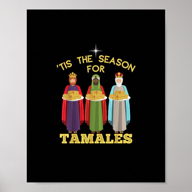 Tis Season For Tamales Funny Mexican Christmas Poster (Vorne)