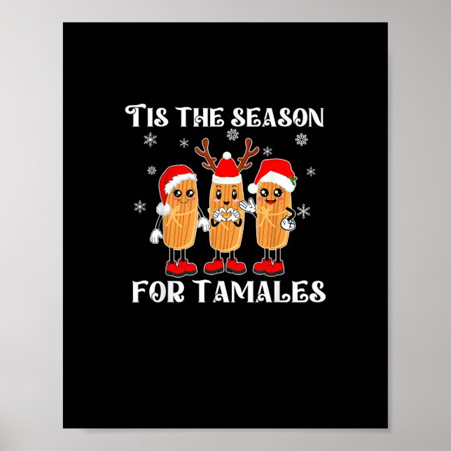 Tis Season For Tamales Mexican Christmas Modern Poster (Vorne)