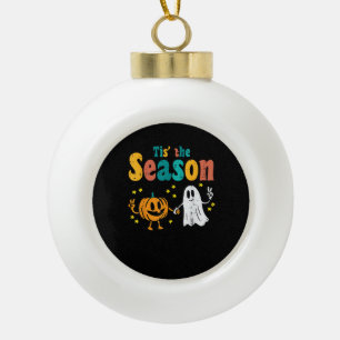 Tis Season Kürbisblatt-Latte Herbst-Softball Keramik Kugel-Ornament