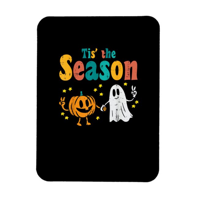 Tis Season Pumpkin Leaf Latte Fall Softball Magnet (Vertikal)