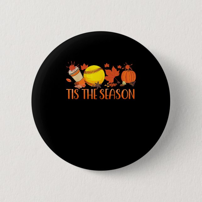 Tis Season Pumpkin Spice Latte Halloween Fall Coff Button (Vorderseite)