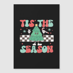Tis Season Retro Damen-Weihnachten Magnetkarte