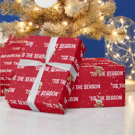 'TIS THE SAASON with Gingerbread Man Geschenkpapier