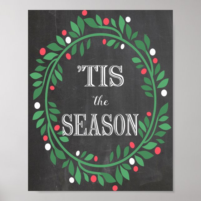 'Tis the Season Chalkboard Print Poster (Vorne)