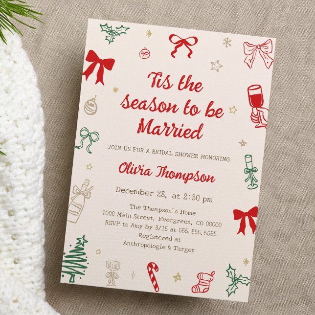 Tis the Season Christmas Bridal Shower  Einladung (Von Creator hochgeladen)
