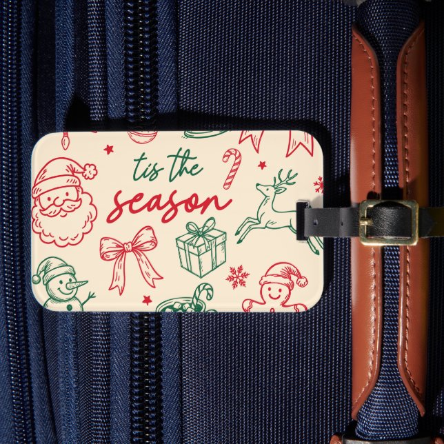 Tis the Season - Christmas Doodle Gepäckanhänger (Vorderseite Insitu 4)