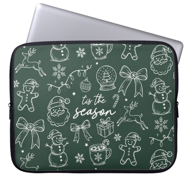 Tis the Season - Christmas Doodle Laptopschutzhülle (Vorderseite)