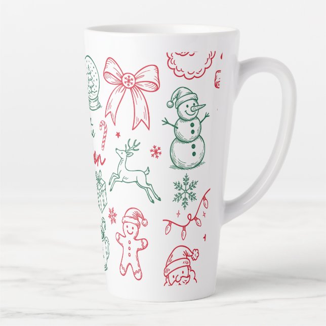 Tis the Season - Christmas Doodle Milchtasse (Rechts)
