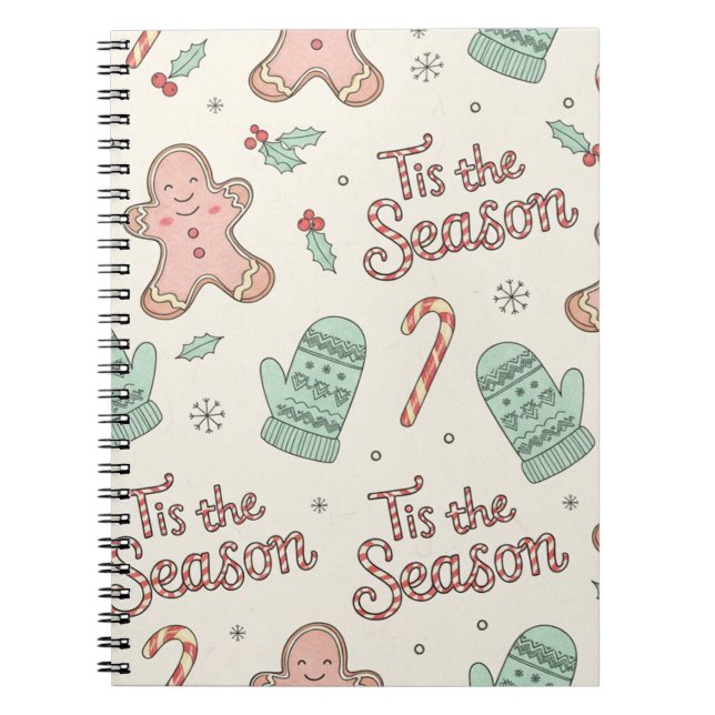 Tis the Season Christmas Doodle Notebook | Cute  Notizblock (Vorderseite)