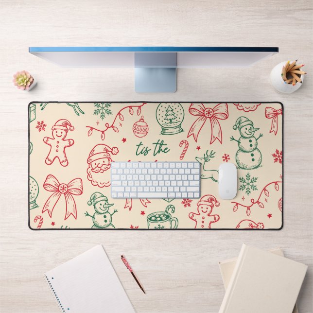 Tis the Season - Christmas Doodle Schreibtischunterlage (Büro 1)