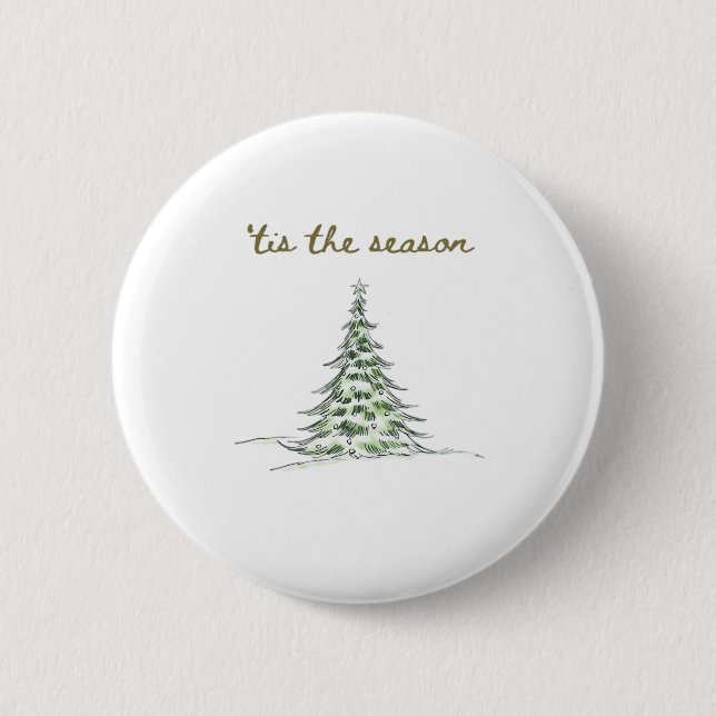 Tis The Season Christmas Tree Debbie Groovy Santa Button (Vorderseite)